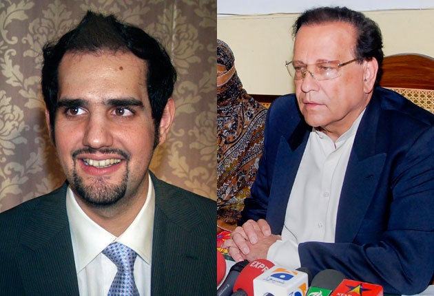 Shahbaz Taseer, who is missing, and his father, Salman, who was killed because he opposed blasphemy laws