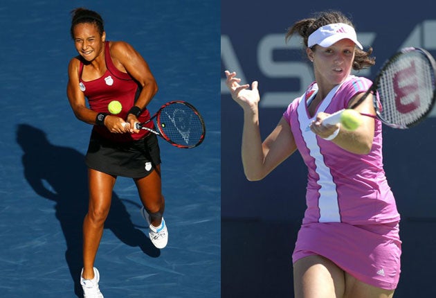 Watson, left, never looked daunted by her task against Sharapova, while Robson, right, claimed her first victory over a player ranked in the world's top 50.