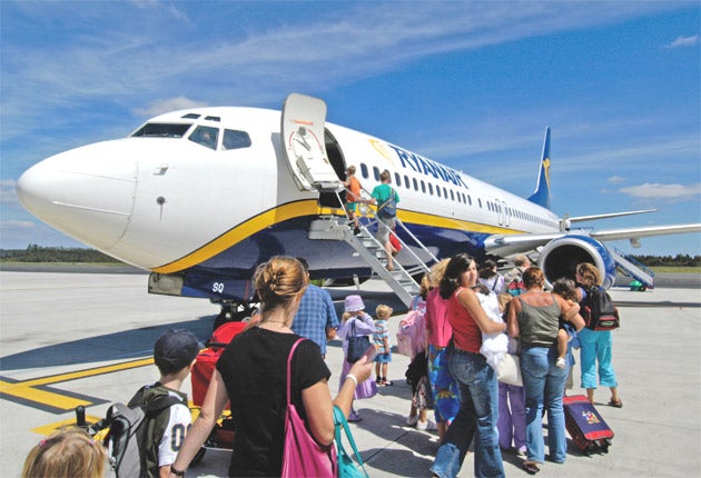 Passengers boarding a flight