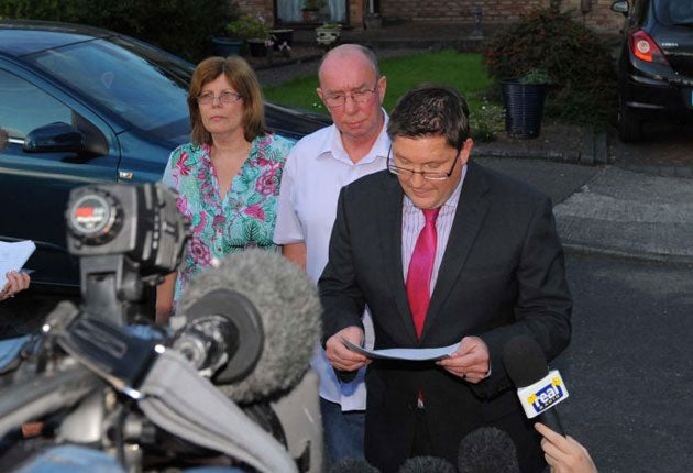 Rebecca Leighton's parents and lawyer Carl Richmond