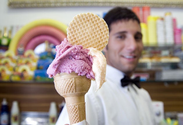 Gelato has around 6 per cent fat, while American ice creams have double that