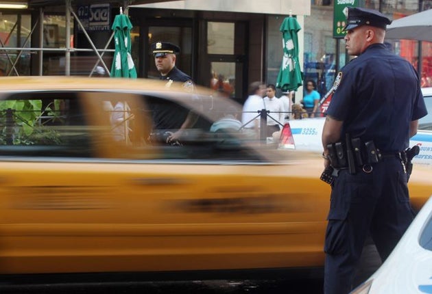 Police check cars in Manhattan as security is tightened