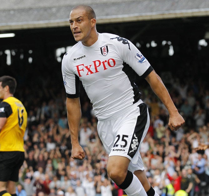 Zamora celebrates his first goal of the season