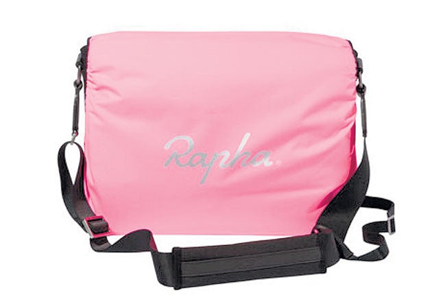 1. RAPHA SHOULDER BAG<br/>Rapha is the label that manages to combine style and sense, and is beloved by cyclists. By day, a restrained and stylish black satchel. By night, it transforms into a fluorescent attention-grabber with the help of its acid-pink zip-away cover.<br/>£140, rapha.cc