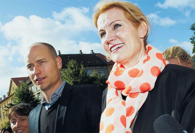 Helle Thorning-Schmidt with her husband, Stephen Kinnock