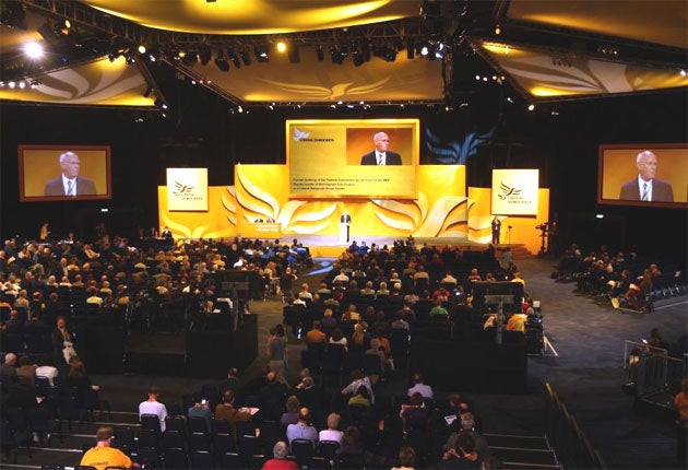 Lib Dems gather in Birmingham yesterday