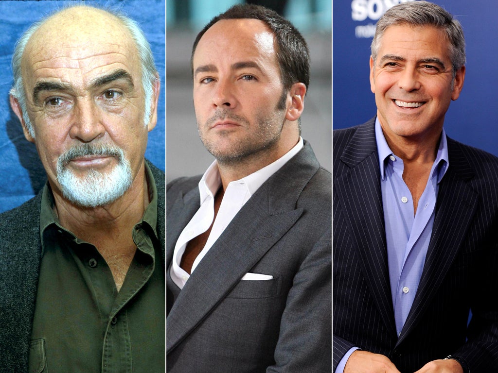 Suave operators: (from left to right) Sean Connery, Tom Ford and George Clooney are all masters of the grown-up casual look