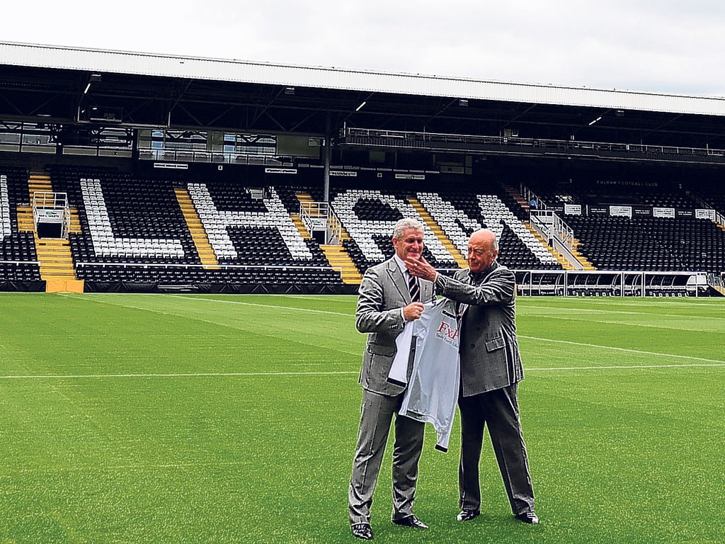 Mohamed al Fayed (right)and Mark Hughes before things turned sour