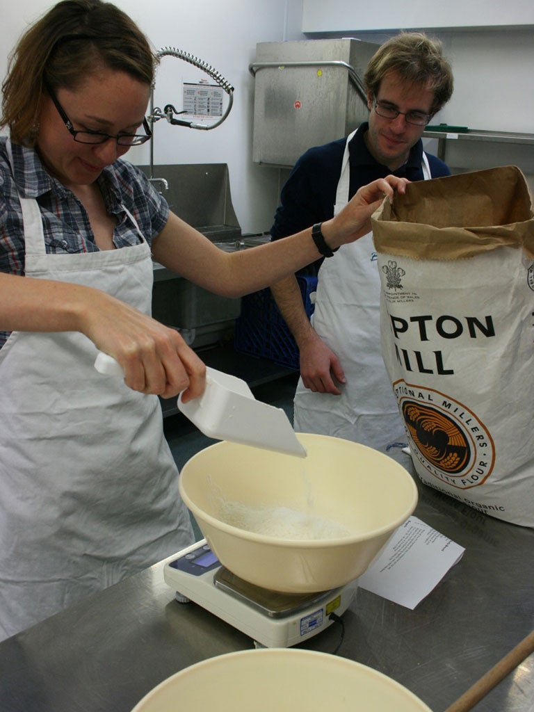 Kate learns to bake