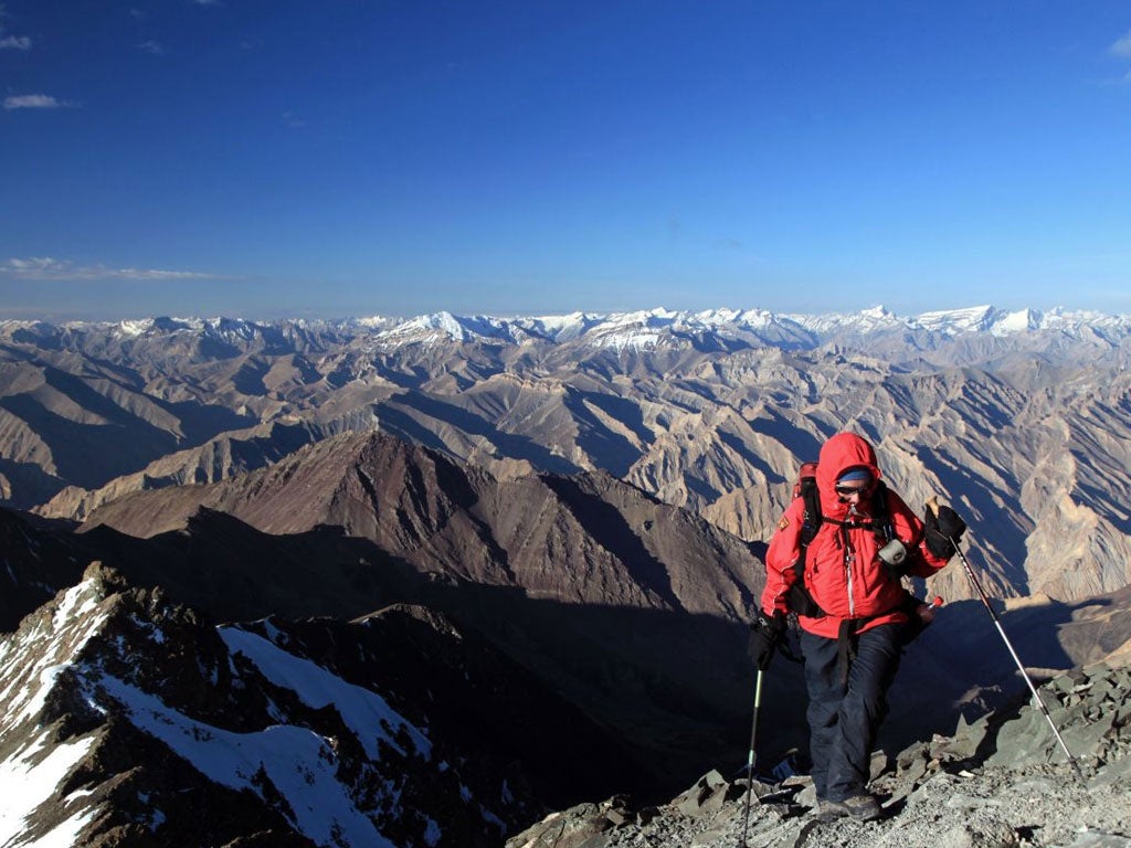 A climber in the northern Zanskar Range of Ladakh, which means 'the land of high passes'