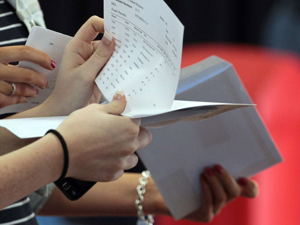 Sixth Form students react as they open their A-level results