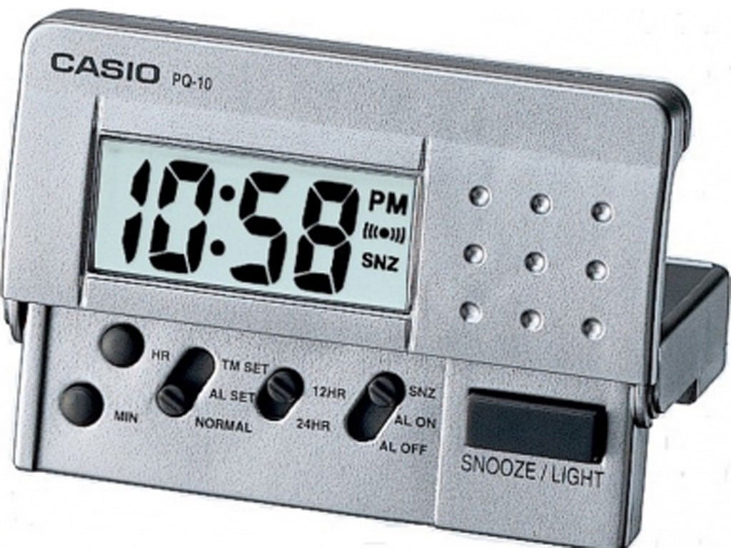 <p>1. Casio PQ-10D</p>
<p>£15, watches2u.com</p>
<p>All-singing, all-dancing clocks are fine if you're in a jungle, but unnecessary in Brittany for the weekend. Casio's travel clock is cheap, slim and easy to set.</p>