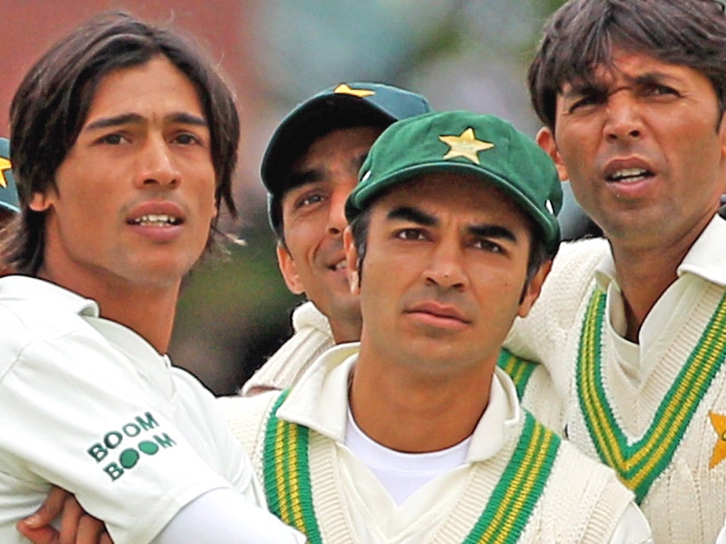 Mohammad Asif (left), Salman Butt (centre) and Mohammaad Amir