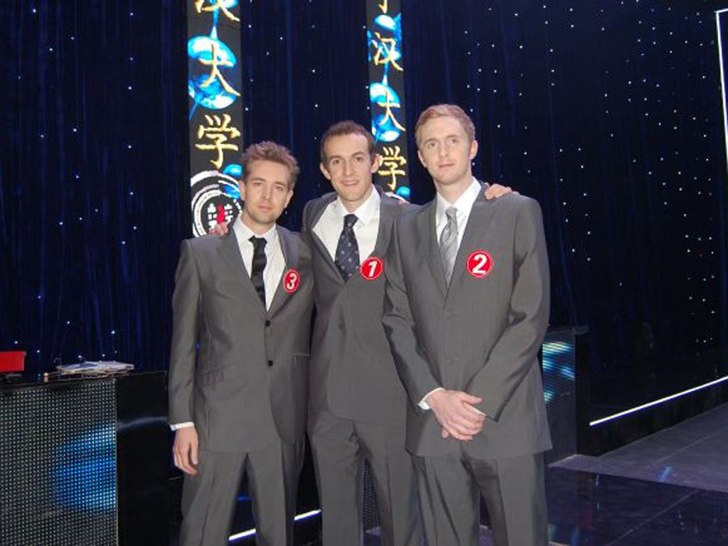 From left, debaters Peter McSweeney, Kenrick Davis and Ricky Jeavons