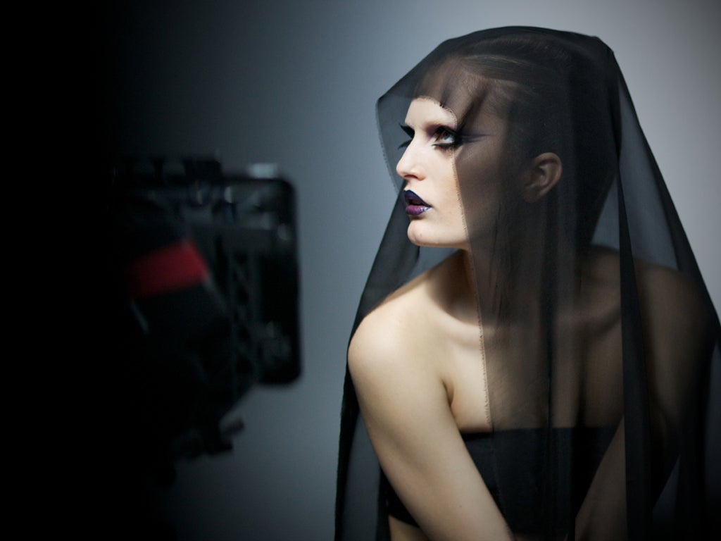 Gothic glamour: model Alla Kostromichova on set