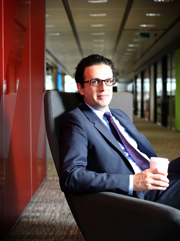 David Abraham at Channel 4’s London headquarters. He says shows such as Educating Essex and 24Hours in A&E
highlight the work of a public sector under threat 'at a time when we’re having to make tough choices'