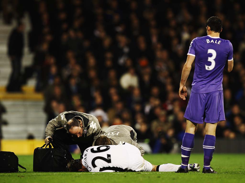 Grygera picked up the injury in the league match with Spurs