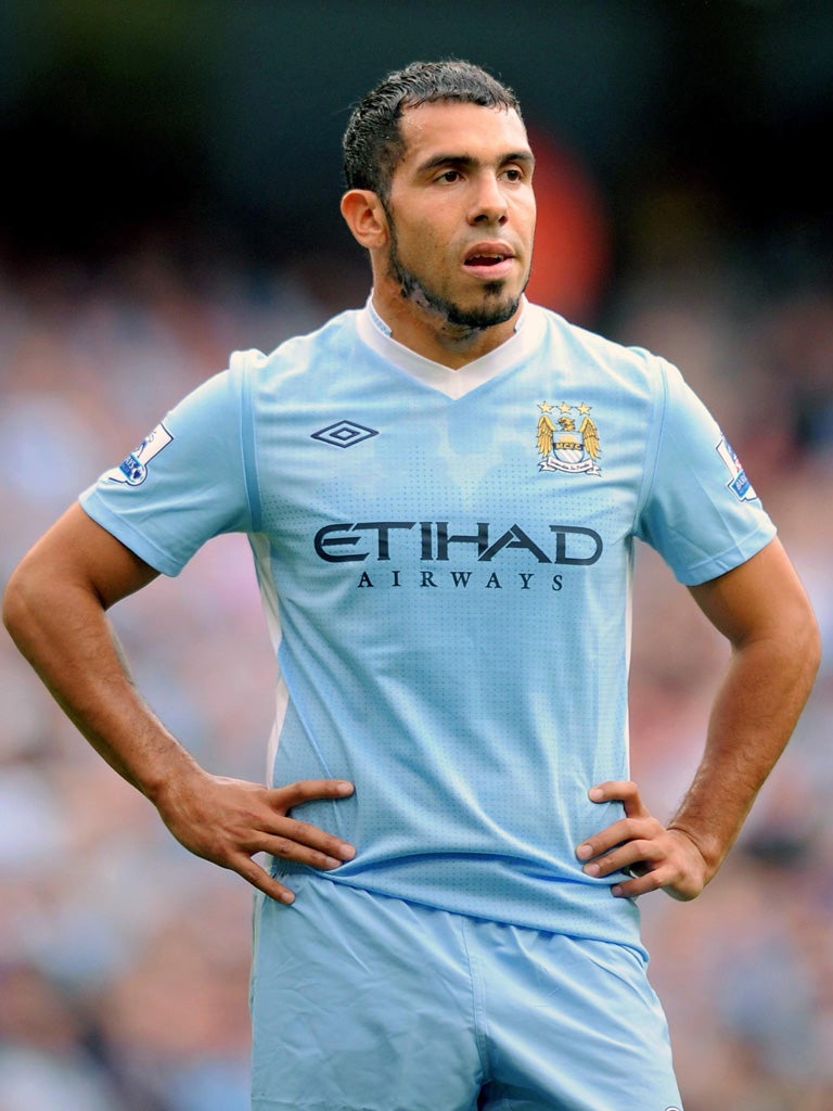 Manchester City believe Carlos Tevez is way off match fitness