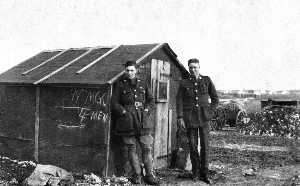 Monty (right) trying to look nonchalant with a 52nd Oxford and Buckinghamshire Light Infantryman known only as Oxenden