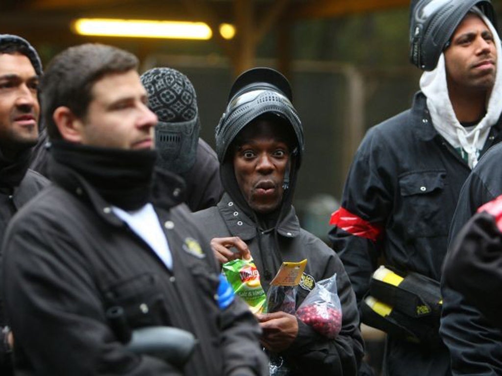 Shaun Wright-Phillips (centre) isn't taking it seriously enough as he combines his bag of 'bullets' with a bag of crisps
