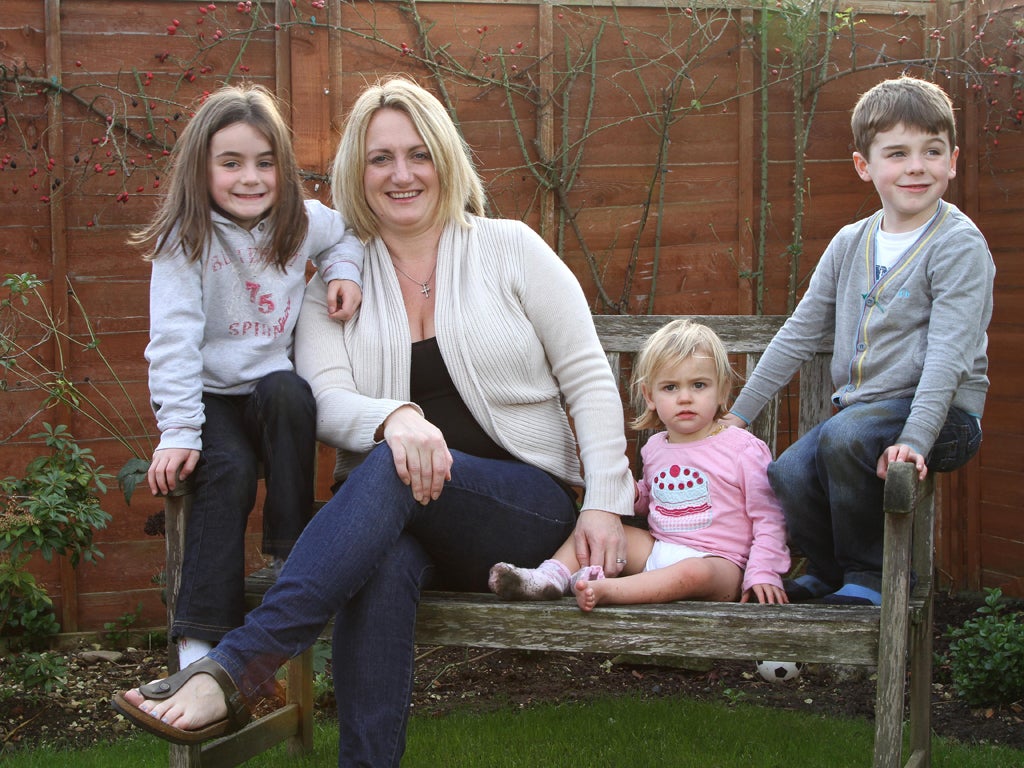 Jane Blackmore at home with her three children