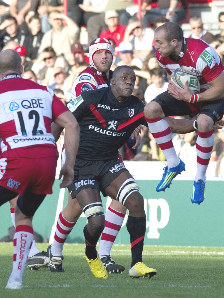 Gloucester centre Charlie Sharples takes the ball during a bitter defeat