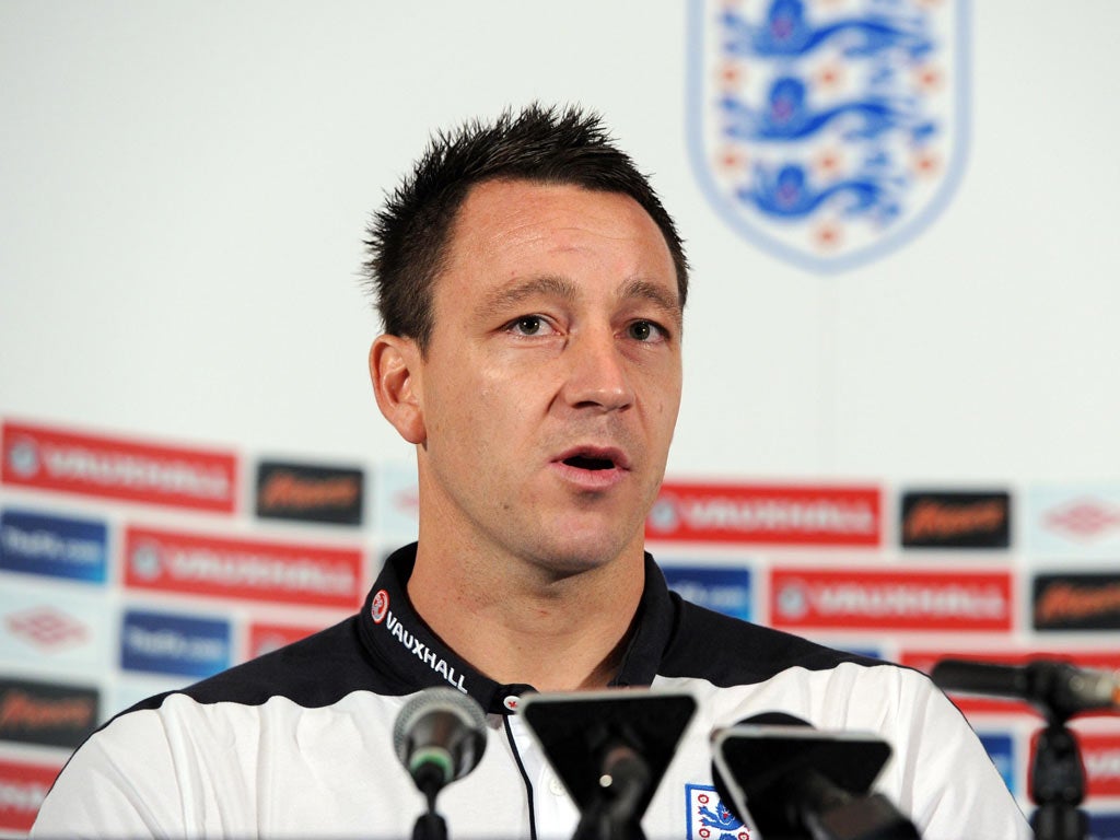 England captain John Terry addresses the media yesterday