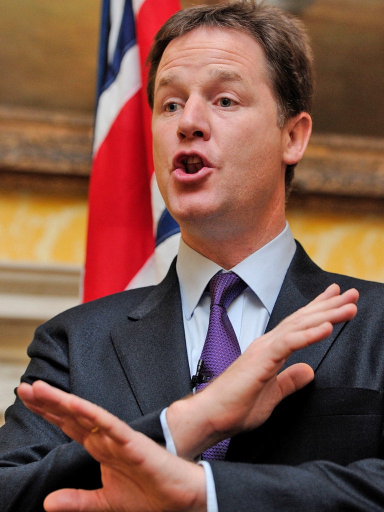 Nick Clegg said no party should have a veto over funding reform