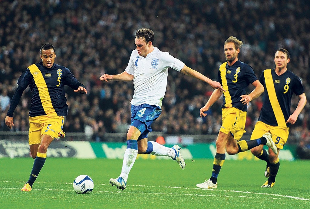 Phil Jones in action against Sweden