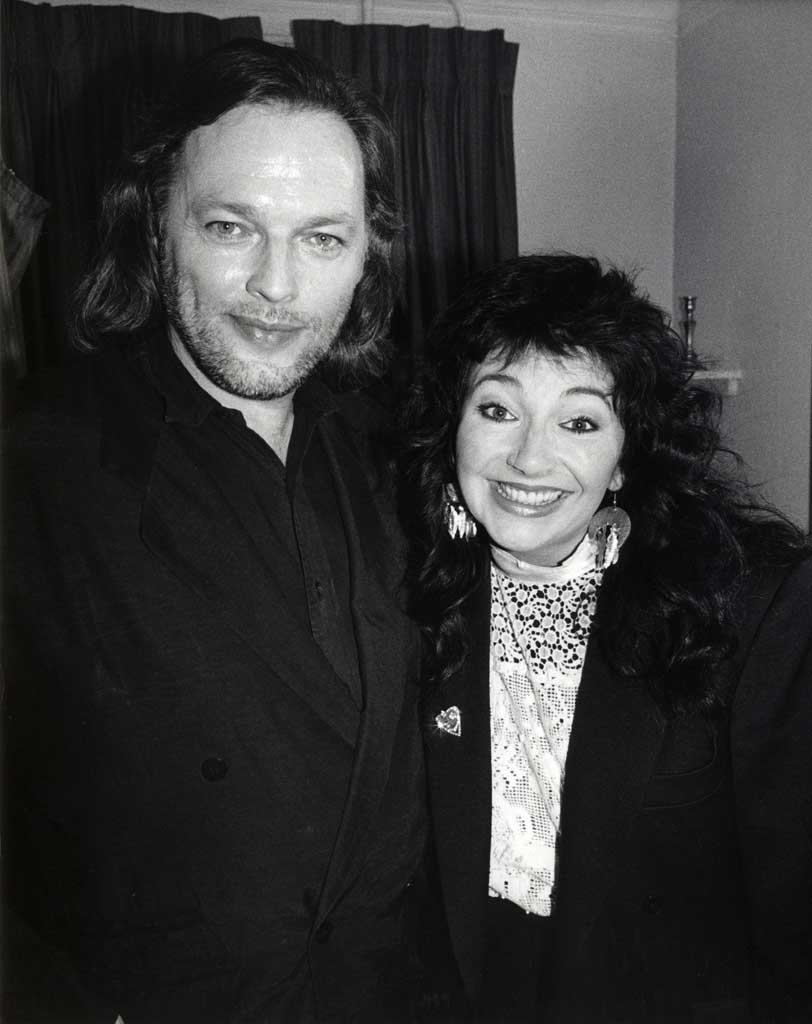 Bush with her mentor Dave Gilmour in 1987