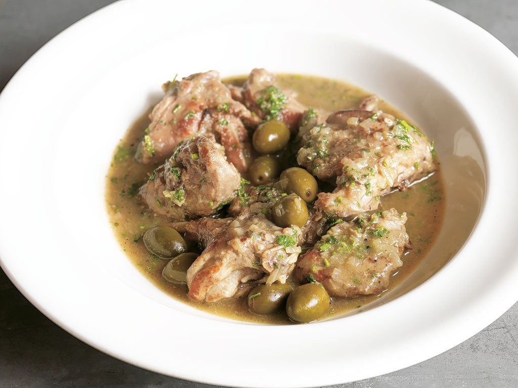 Rabbit with olives