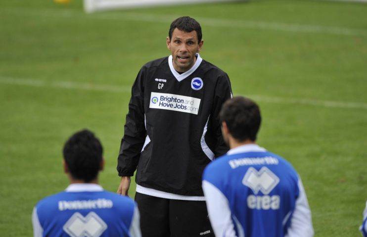 Gus Poyet takes Brighton training