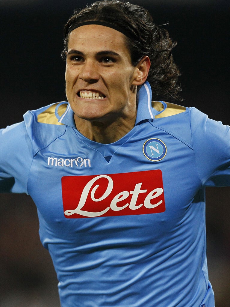 Edinson Cavani is valued at £40m by his club Napoli