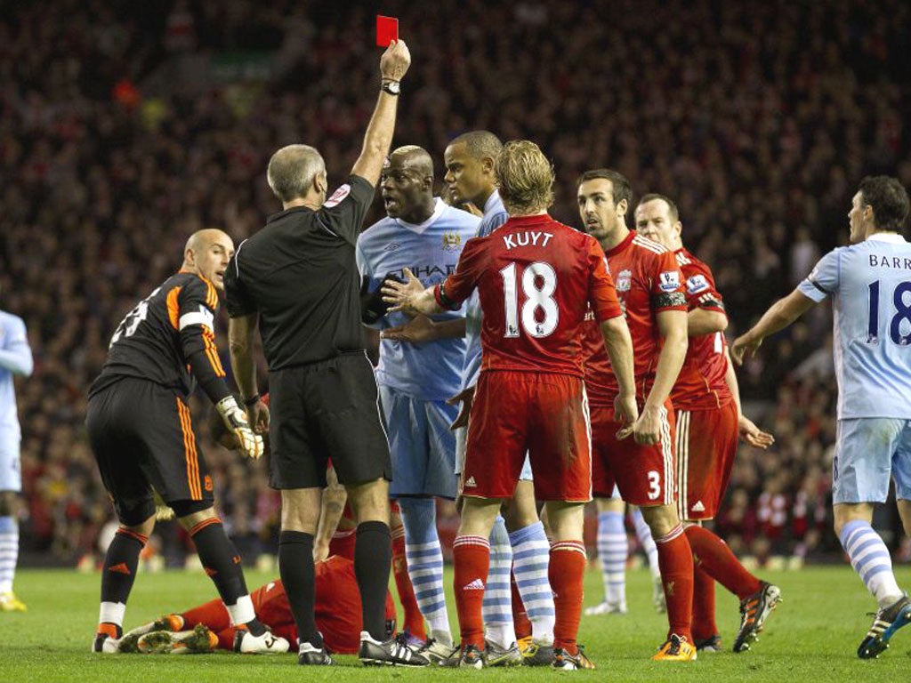 Mario Balotelli is sent off