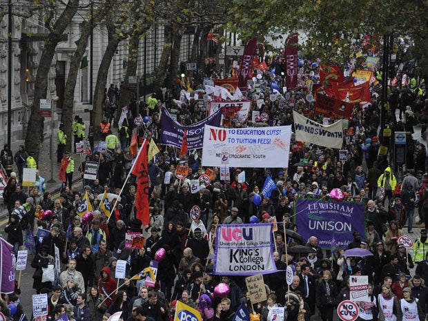 Officials from 30 unions involved in today's strike reported huge support