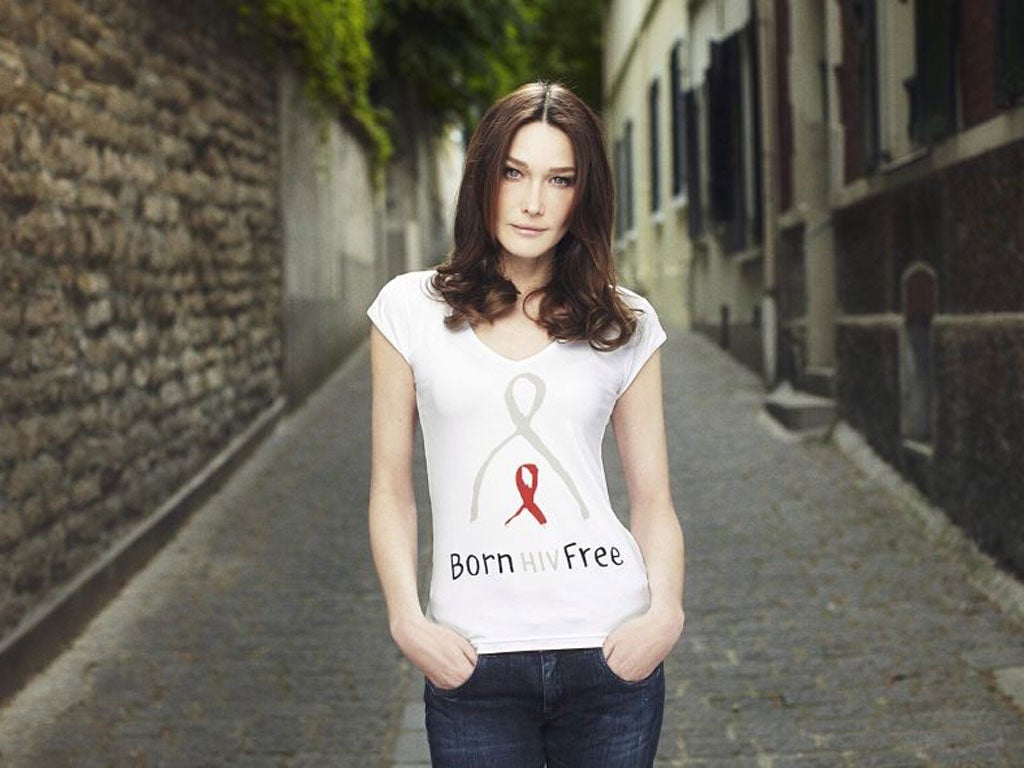 Carla Bruni-Sarkozy launches the Born HIV Free campaign last year