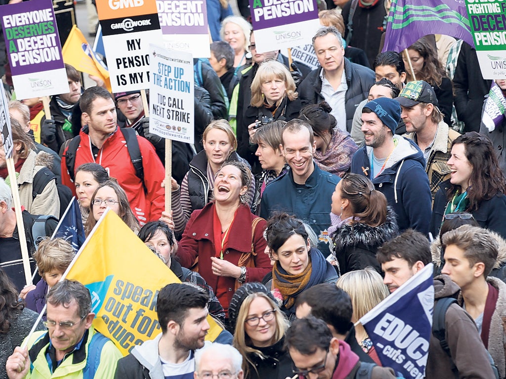 Protesters in London yesterday