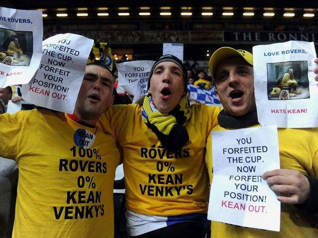 The Ewood Park faithful show their feelings ... during a 4-2 victory