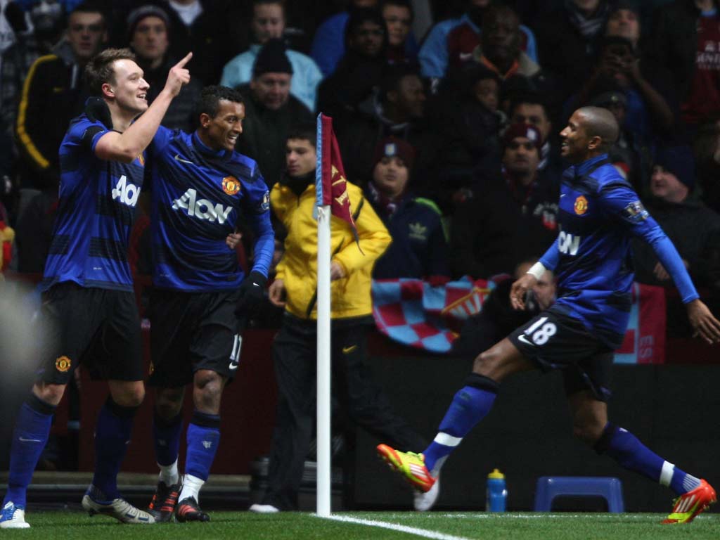 Phil Jones scored the only goal in the match with Aston Villa