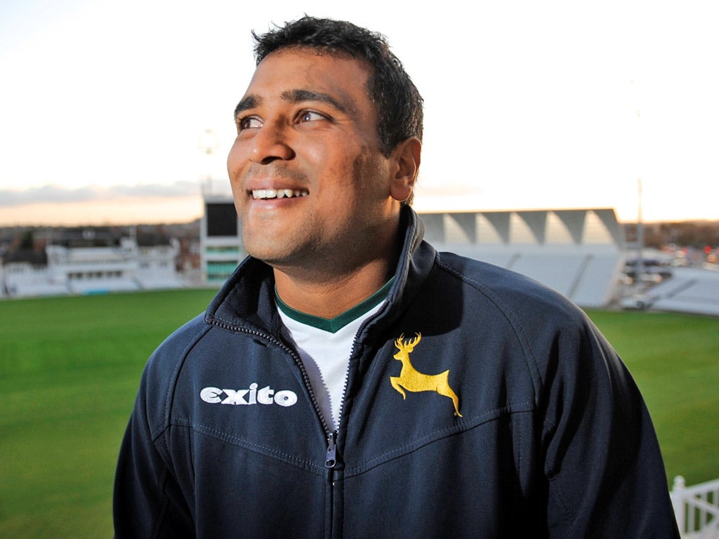 Samit Patel at Nottinghamshire's headquarters, Trent Bridge. He said: 'I see myself as a genuine all-rounder, not just a batsman who bowls occasional spin'