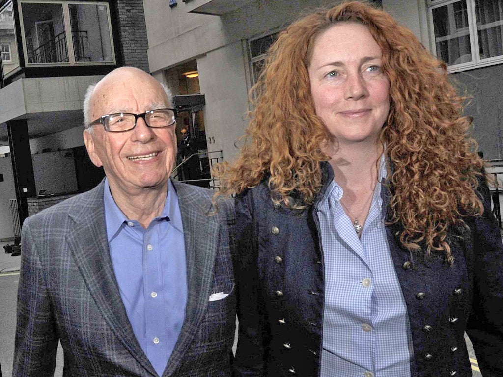 Rebekah Brooks with Rupert Murdoch in July