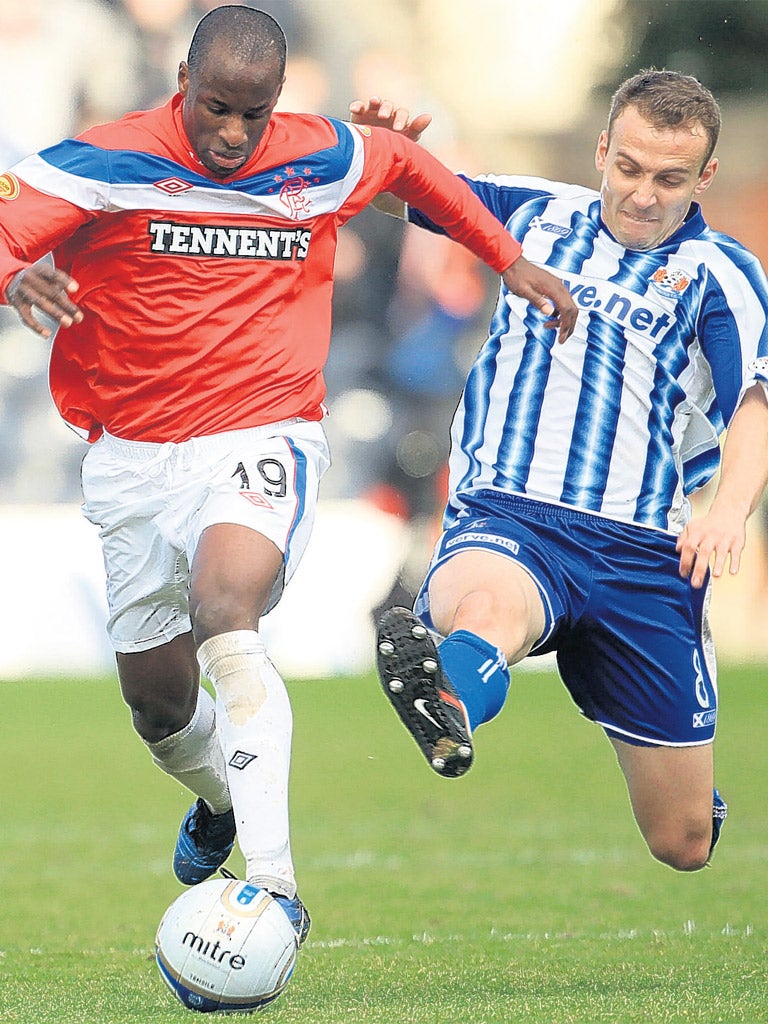 The Rangers winger Sone Aluko (left) is the latest player to experience the SFA's new disciplinary system, with his case to be heard today