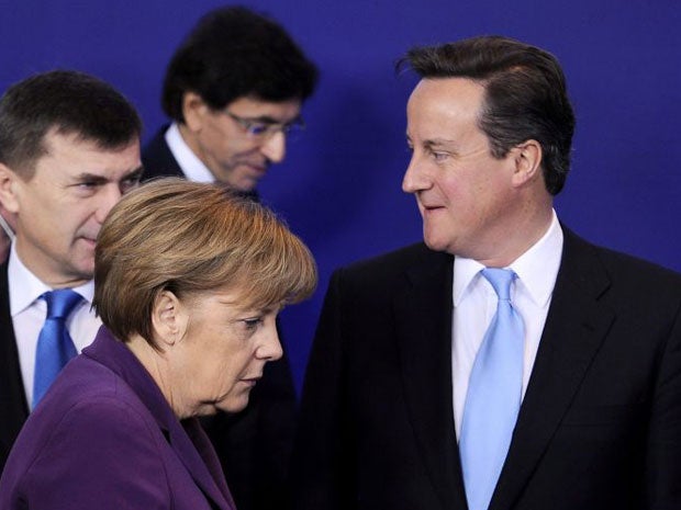 German Chancellor Angela Merkel and David Cameron