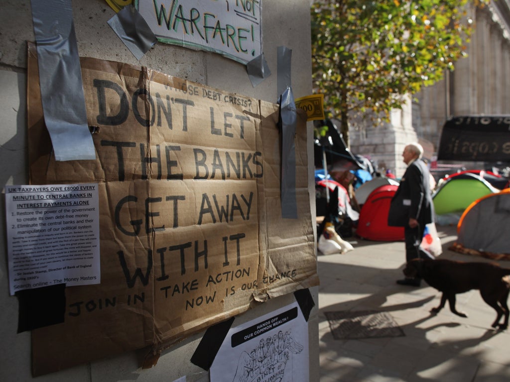 The 99 per cent: protesters in St Paul's as part of the Occupy London movement