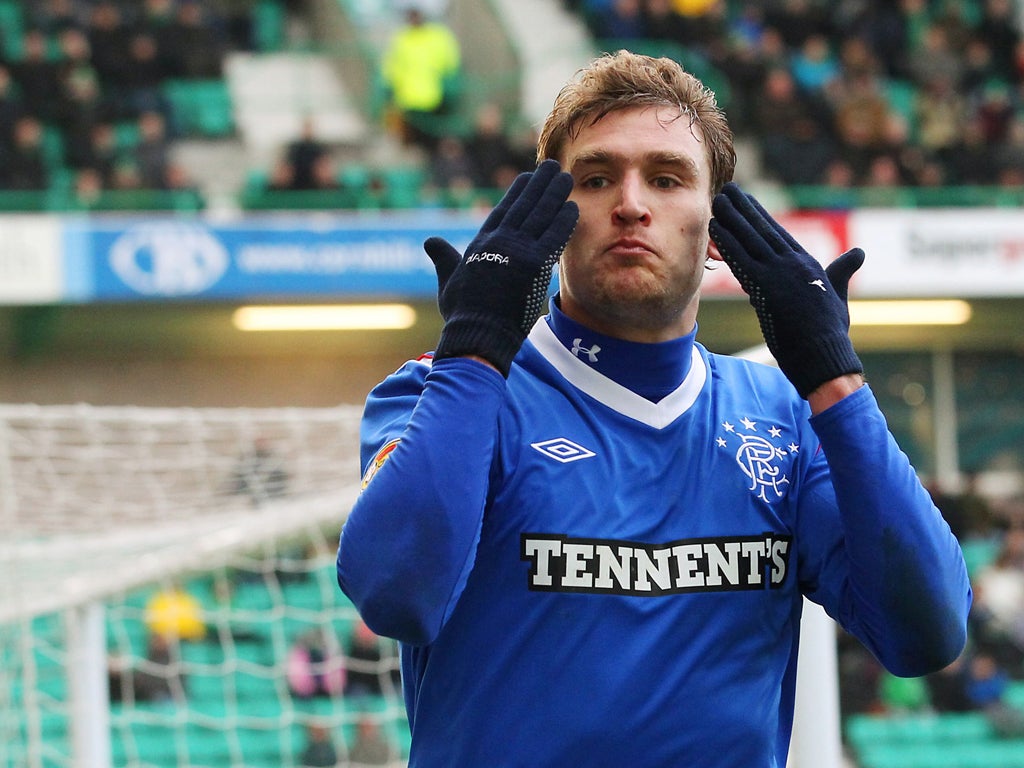 Nikica Jelavic was playing on his own up front