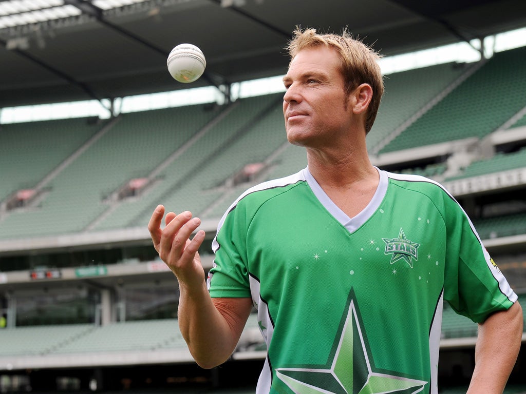 Warne Tweeted an image of his fingers