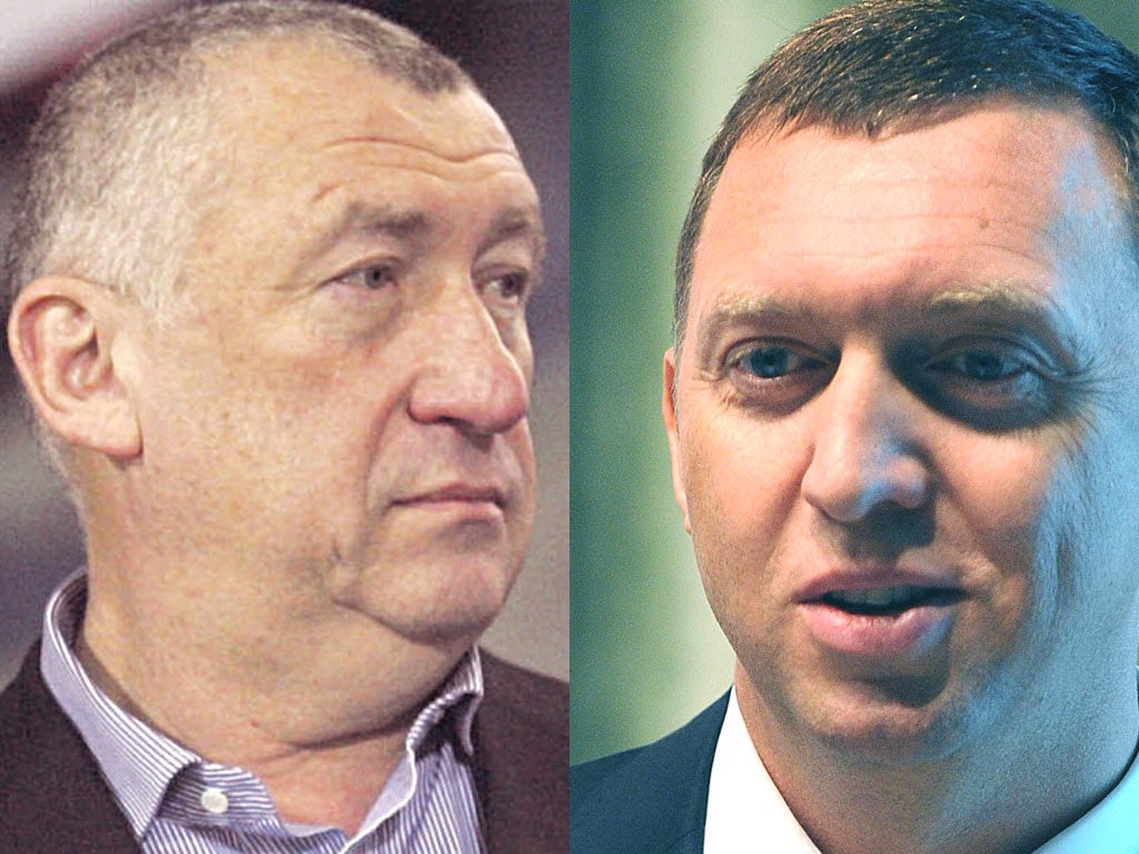 Michael Cherney, industrialist now wanted by Interpol. Right, Oleg Deripaska, survivor of Russia’s brutal ‘metal wars’