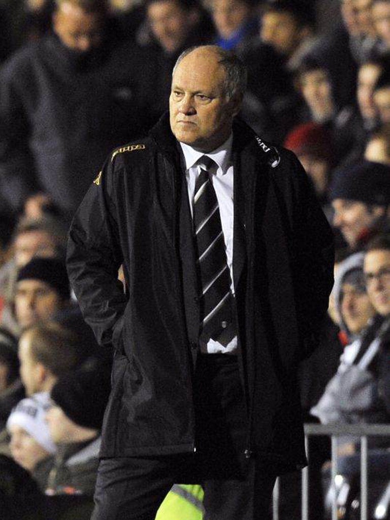 Martin Jol watches Fulham go out of the Europa League on Wednesday night