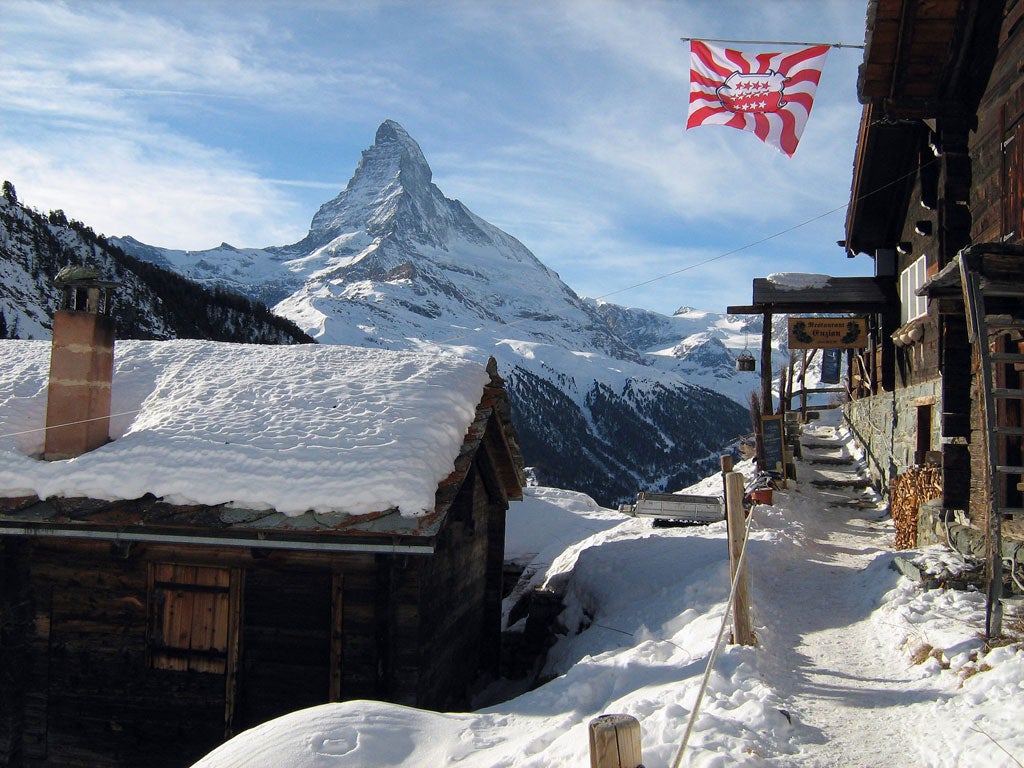 High road: The scenic rail journey departs from Zermatt