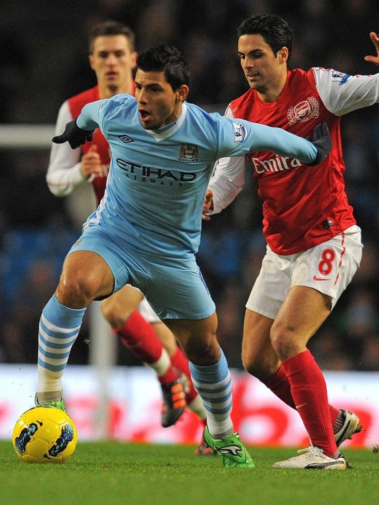 City's stars, particularly Sergio Aguero (centre) and Silva, threatened to run wild